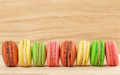 Images French Macarons Multicolor Food Closeup 1920x1200