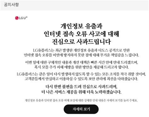 Lgu 개인정보유출 고객 20일부터 유심 무료 교체