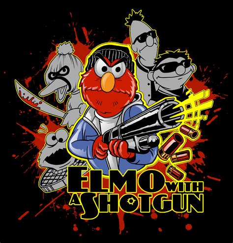 In The Mouth Of Dorkness: Dork Art: Elmo With A Shotgun