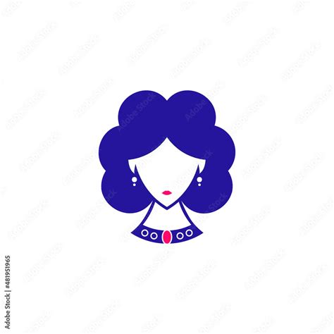 Beautiful Womans Face Logo Design Template Hair Girl Symbol