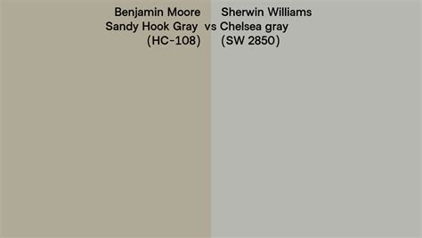 Benjamin Moore Sandy Hook Gray Hc 108 Vs Sherwin Williams Chelsea Gray Sw 2850 Side By Side