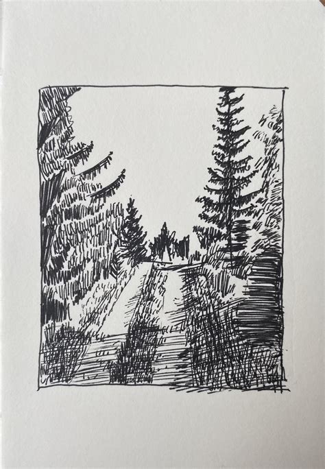 Landscape sketch with pen : r/sketches