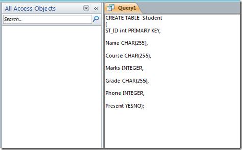 How To Create Multiple Table In Ms Access Query With Primary Key