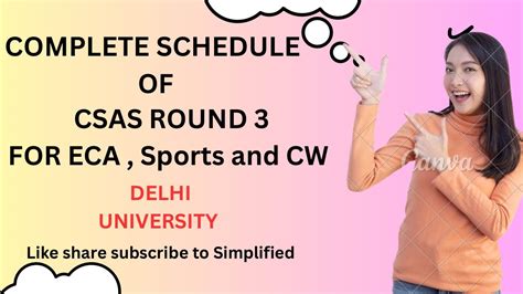 Full Schedule Of Csas Portal Round 3 Delhi University Mid Entry ️