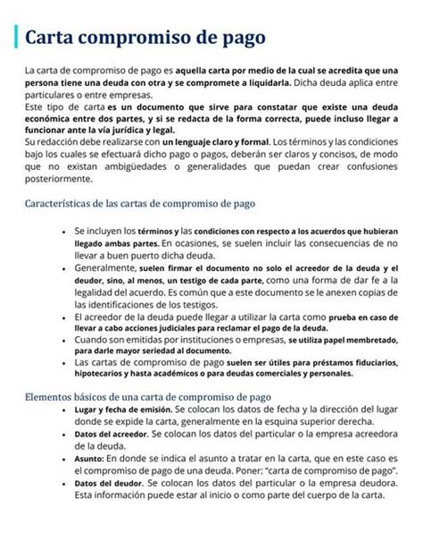 Carta De Compromiso De Pago Formatos Y Modelos Cartasymodelos Udocz