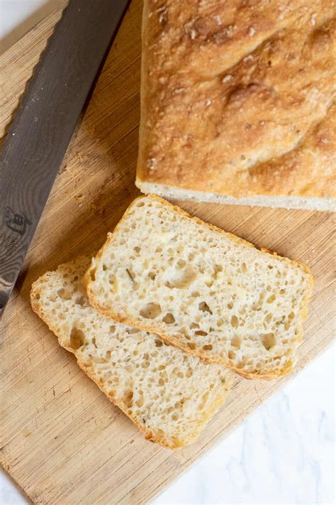 No Knead Rosemary Garlic Bread Served From Scratch