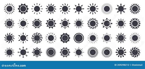 sun silhouette icon clipart set sun logo  symbol clip art  black
