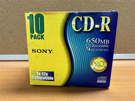 10 Pack Sony CD-R CD Recordable 650MB 74min Compact Disc CDQ-74CN New ...