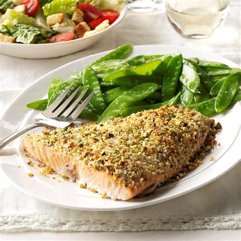 Pistachio Crusted Salmon With Lemon Cream Sauce Recipe How To Make It