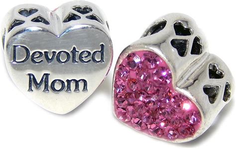 Amazon ICYROSE Solid 925 Sterling Silver Devoted Mom Heart With