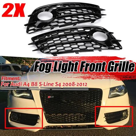 Rs Style Front Bumper Lower Grille Fog Light Grill For Audi A B S