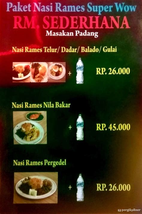 Selalu Diperbarui Menu RM Sederhana Padang Grogol