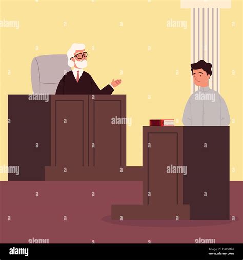 Judge And Witness In Courtroom Stock Vector Image And Art Alamy