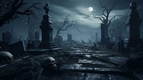 Ai Generated Fear Spooky Tombstone Tomb Sky Old Night Grave Gothic