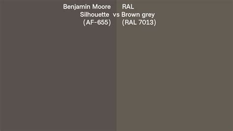 Benjamin Moore Silhouette AF 655 Vs RAL Brown Grey RAL 7013 Side By