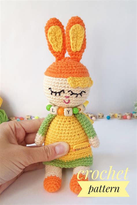 Crochet Pattern Bunny Doll Easter Stuffed Rabbit Toy Etsy Crochet