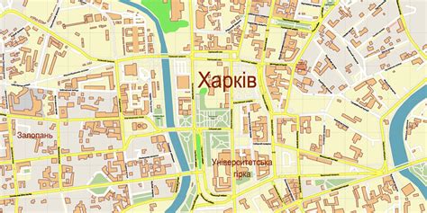 Kharkiv Ukraine Map Vector Exact City Plan High Detailed Street Map ...