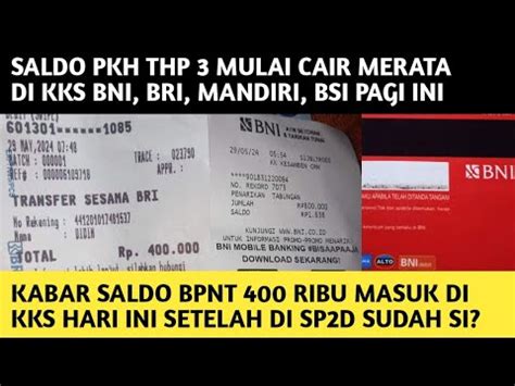 Saldo Pkh Thp Cair Mulai Merata Di Kks Bank Kabar Saldo Bpnt