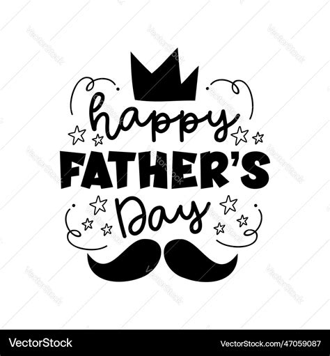 Happy Fathers Day Greeting With Crown Royalty Free Vector