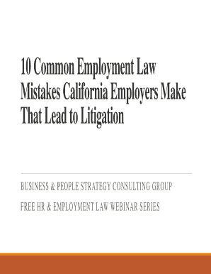 Fillable Online 10 Common Employment Law Fax Email Print PdfFiller