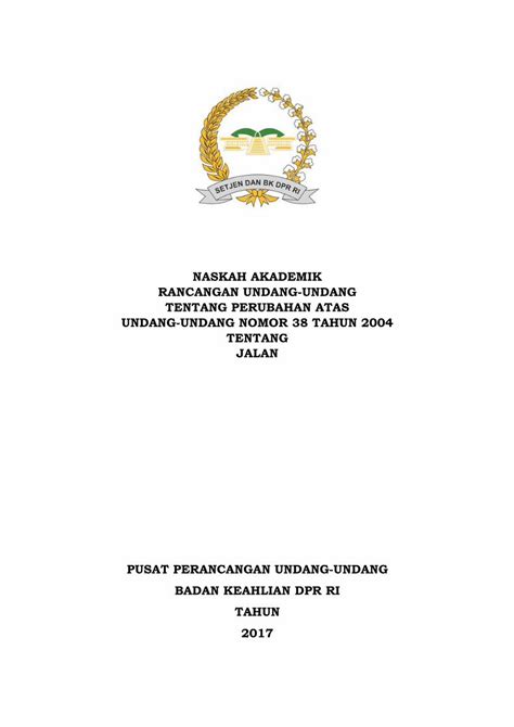 Pdf Naskah Akademik Rancangan Undang Undang Tentang Daftar