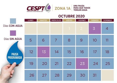 Calendario De Cortes De Agua De La Cespt Para La Sección 1a Durante Octubre