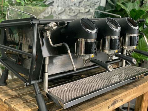 SAN REMO CAFE RACER 3 GROUP NAKED BLACK ESPRESSO COFFEE MACHINE