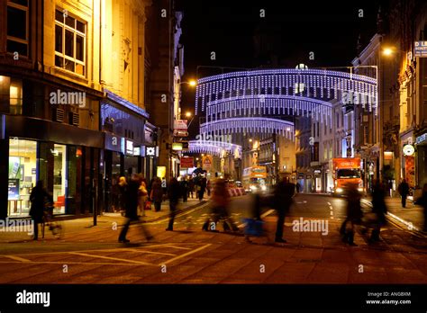 Evening High Street Cardiff City Centre Stock Photo Alamy