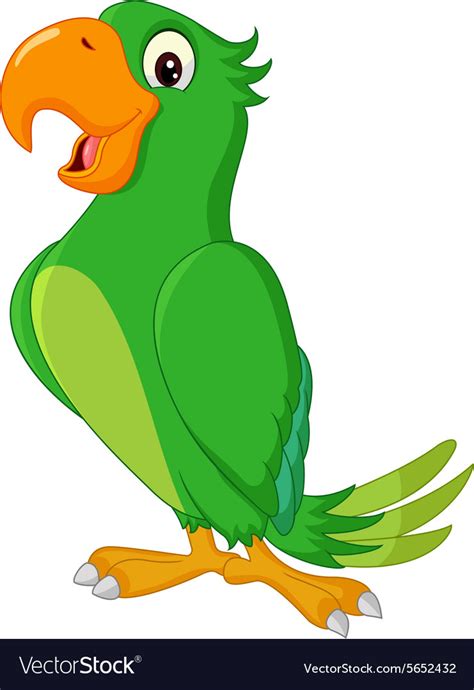 Cartoon Cute Parrot Royalty Free Vector Image Vectorstock