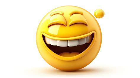 Premium Photo D Illustration Of A Yellow Laughing Face Emoji With A