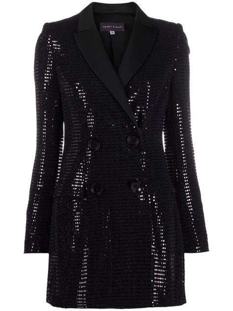 Talbot Runhof Embellished Double Breasted Blazer Black Blazer Ladies Evening Wear Double