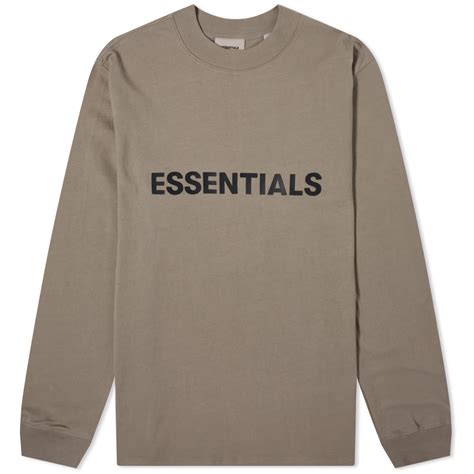 Fear Of God Essentials Long Sleeve Tee Grey Flannel End Gb