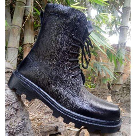 Jual Sepatu Pdl Tni Ad Kulit Jeruk Pdl Polri Scurity Satpam Shopee