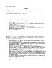 Case Brief Worksheet Docx Name Harmony Smith Case Brief Case