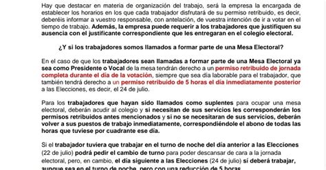 Secci N Sindical Ccoo En Esc Servicios Generales Madrid Permisos