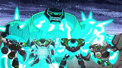 Todas las transformaciones de Shock Rock Ben 10 Español latino