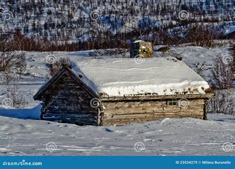 Old Cabin on a Wonderful Sunny Winter Day. Stock Image - Image of norway, europaea: 23534279