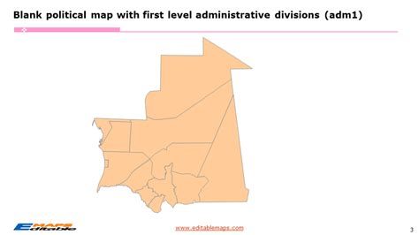 Mauritania Map with 13 Regions and 57 Departments - Editable PowerPoint ...