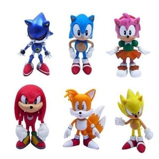 Sonic The Hedgehog NO BRASIL Kit 6 Bonecos Sonic Tails Amy