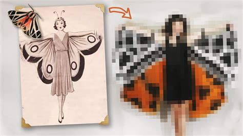 I Tried Recreating This Retro Butterfly Costume Butterfly Costume Diy Butterfly Costume