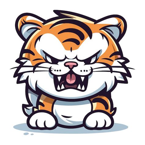 Mascotte de dessin animé Angry Tiger Illustration vectorielle des