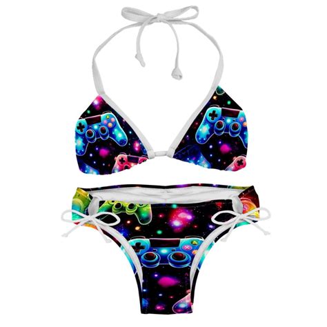 Game Controller Swimsuit Bikini Set With Detachable Sponge And