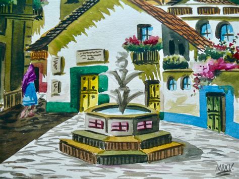 Original Taxco Mexico Watercolor Painting Signed Max Etsy