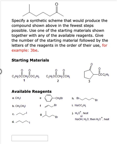 Solved Specify A Synthetic Scheme That Would Produce The Chegg