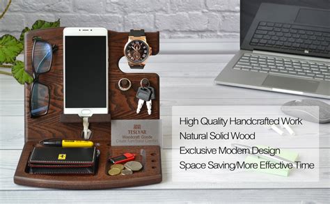 Teslyar Ts For Men Wood Phone Docking Station Fathers T Desk