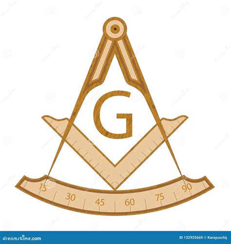 Masonic Square And Compass Symbol With All Seeing Eye Freemason