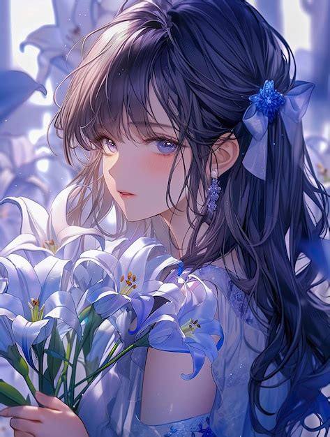 Premium Photo Beautiful Flower Girl Anime Wallpaper