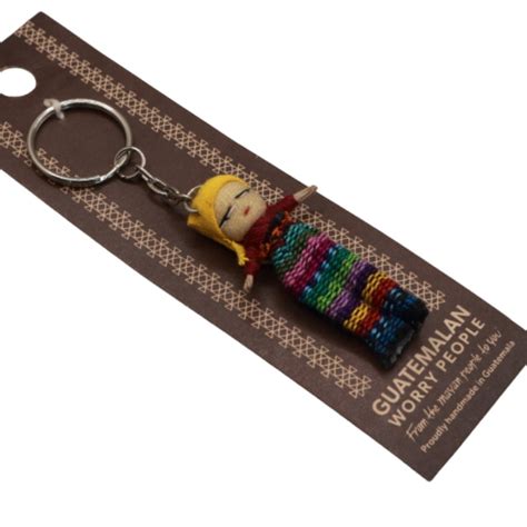 Handmade Guatemalan Worry Doll Key Ring Curious Cauldron