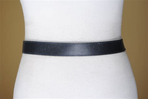 S Vintage Navy Blue Leather Belt For Women Etsy