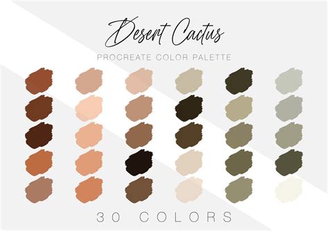 DESERT CACTUS Color Palette, Procreate, Swatches, Ipad, Greenery - Etsy